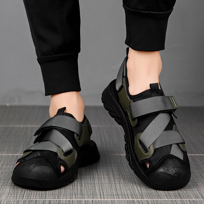 Warrior River Trekking Shoes Casual Chef Shoes Beach Sandals Men's Army Green/Black-8