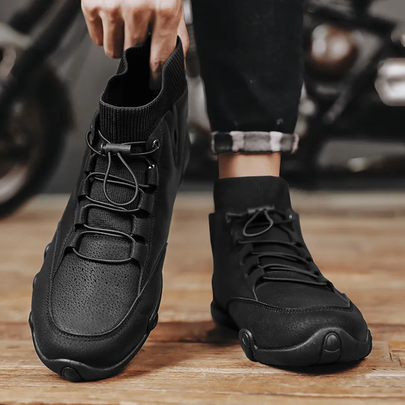 Warrior Coverage Slip Resistant And Abrasion Resistant Mid Top Skateboard Shoes Men's Black-7