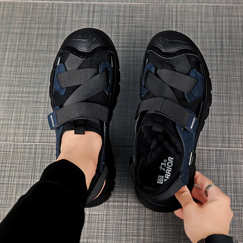 Warrior Casual Chef Shoes Beach Sandals Men's Black Blue-10