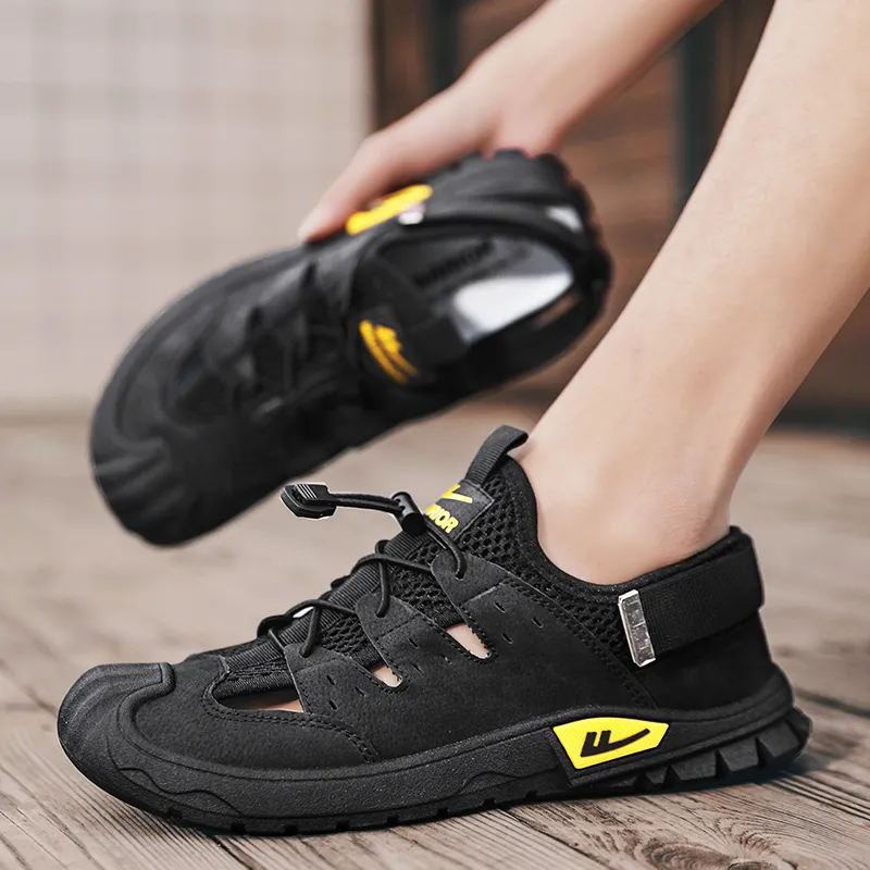 Warrior River Trekking Shoes Wear resistant, Lightweight, Breathable, And Non slip. Beach Sandals Men's Black-5