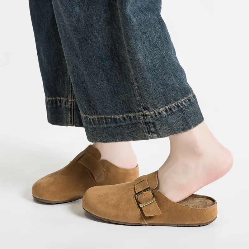 Warrior Stitching Metal Slip Resistant Abrasion Resistant Closed Toe Slippers Women's Light Brown-3