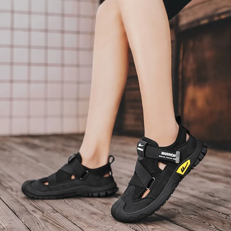 Warrior River Trekking Shoes Wear resistant, Lightweight, Breathable, And Non slip. Beach Sandals Men's Black-6