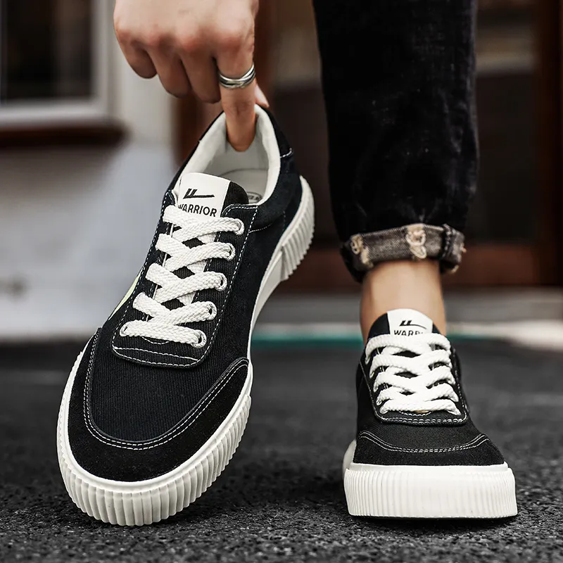 Warrior Anti Slip And Wear Resistant Lightweight Low Top Canvas Shoes Unisex Black-11