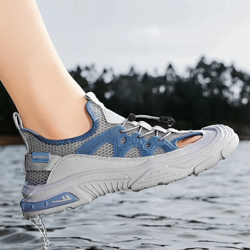 Warrior River Trekking Shoes Wear resistant, Lightweight, Breathable, And Non slip. Beach Sandals Men's Dark Gray Blue-6