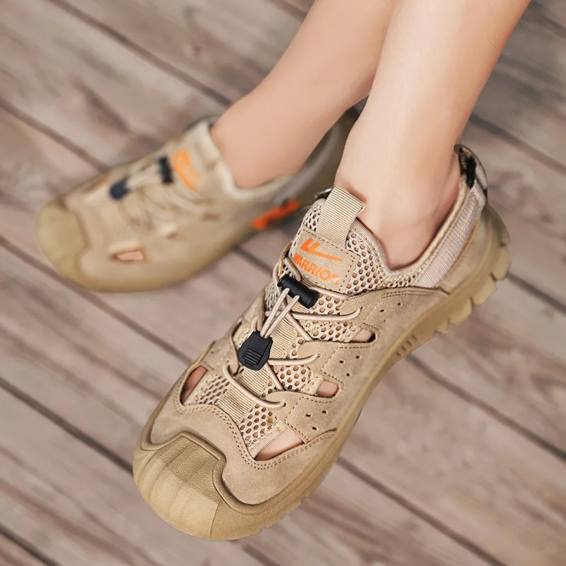Warrior River Trekking Shoes Wear resistant, Lightweight, Breathable, And Non slip. Beach Sandals Men's Khaki-8