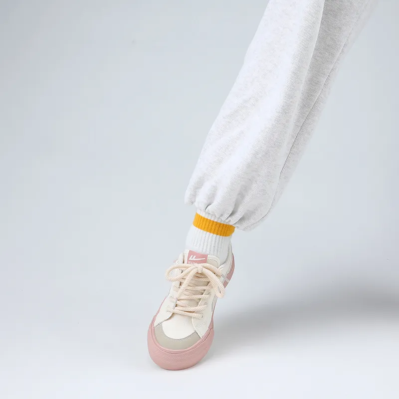 Warrior Wear resistant, Lightweight, Breathable, And Non slip. Low Top Canvas Shoes Women's Beige Pink-7