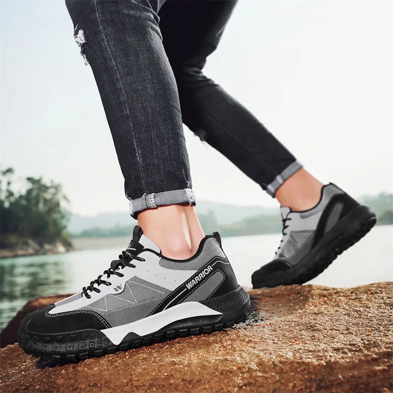 WARRIOR Hiking / Trekking Shoes Men Low Top White-6