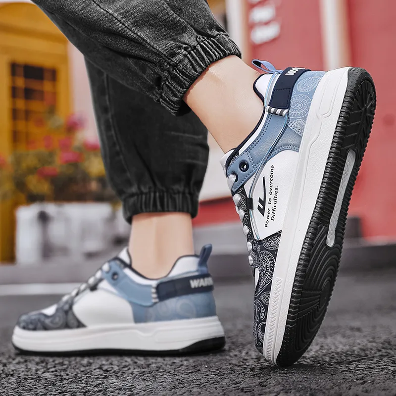 WARRIOR Skateboard Shoes Unisex High Top Dark Blue/Light Blue-26