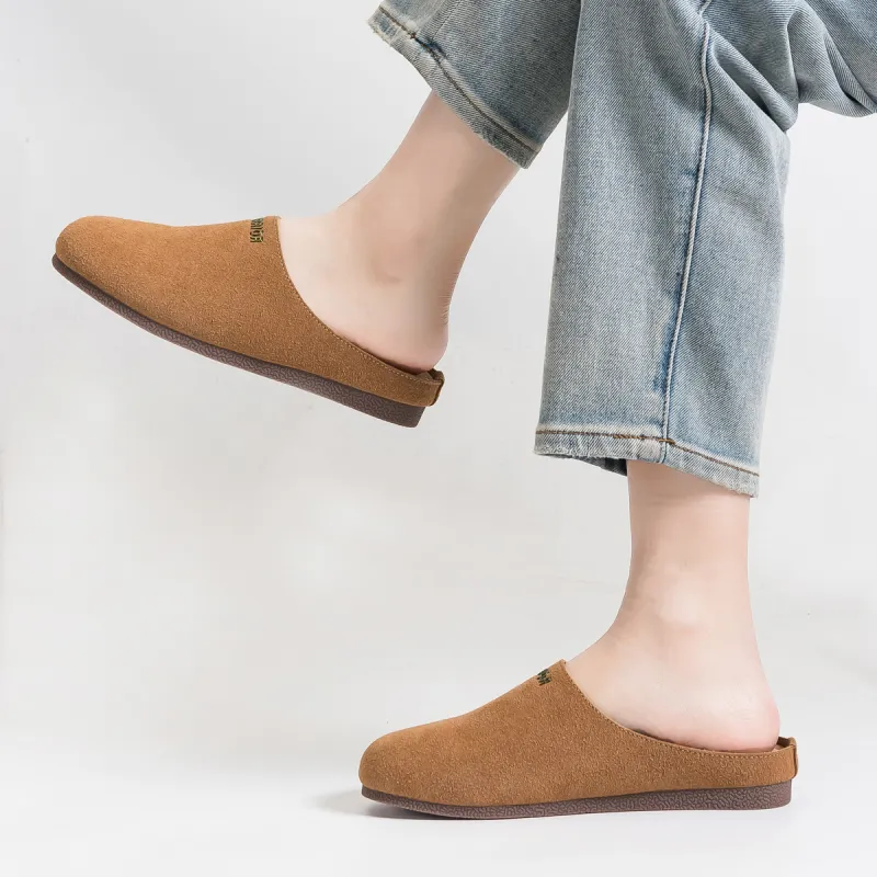 Warrior Stitching Slip Resistant Abrasion Resistant Closed Toe Slippers Women's Brown-5