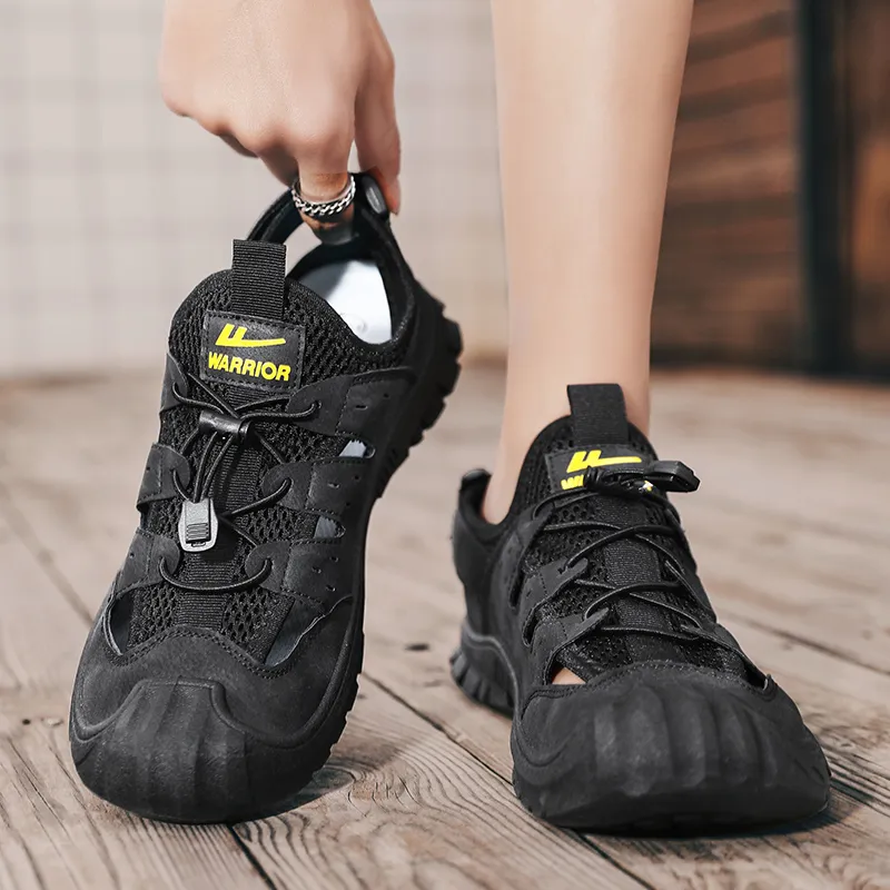 Warrior River Trekking Shoes Wear resistant, Lightweight, Breathable, And Non slip. Beach Sandals Men's Black-4