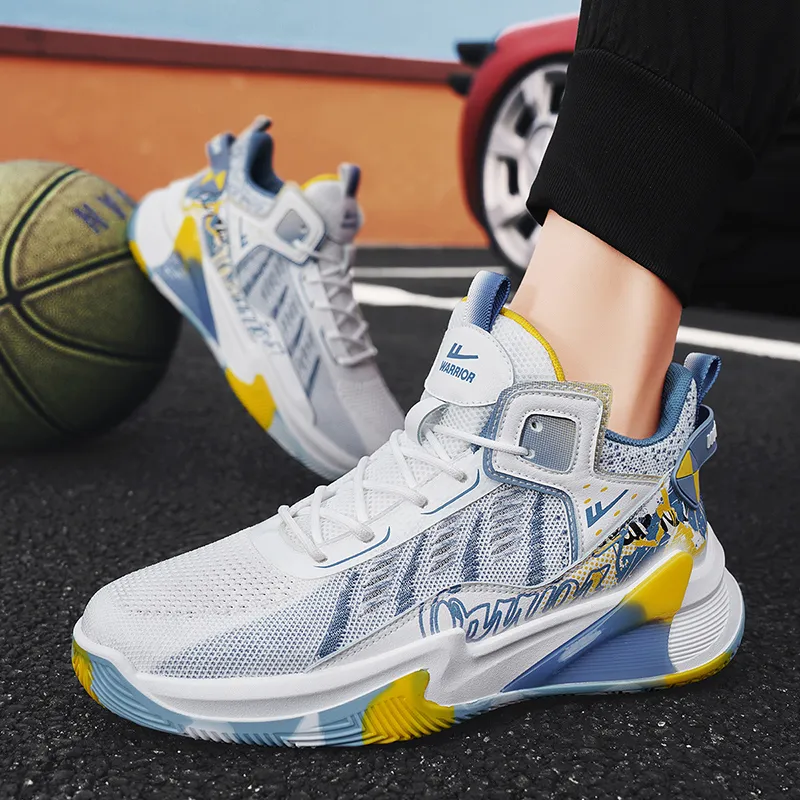 WARRIOR Basketball Shoes Men Low Top Blue-10