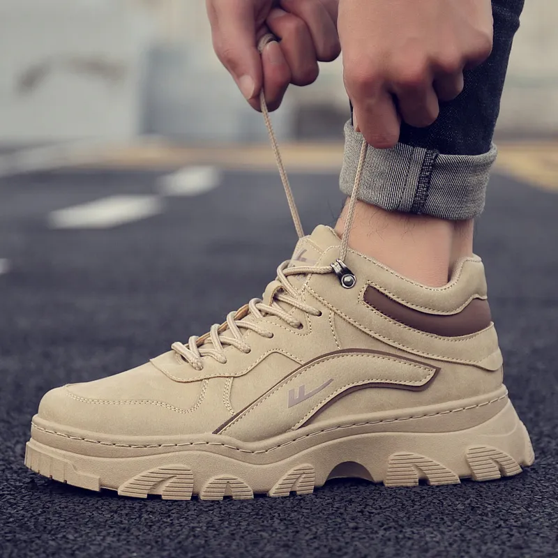 Warrior High Top Chunky Sneakers Men's Khaki-4