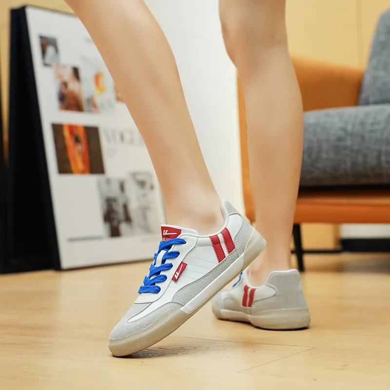 WARRIOR Canvas Shoes Unisex Low Top Gray/Red-10