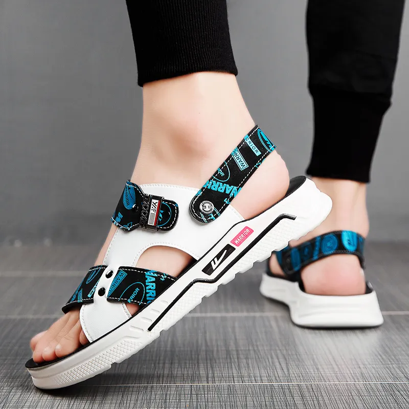 Warrior Casual Chef Shoes Beach Sandals Men's White Black Blue-6