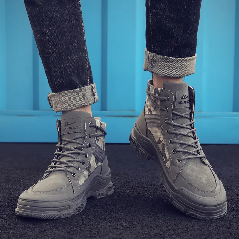 Warrior Short Mid Calf Martin Boot Men's Gray-7