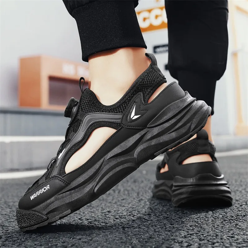Warrior River Trekking Shoes Casual Chef Shoes Abrasion Resistant Slip Resistant Beach Sandals Men's Black-7