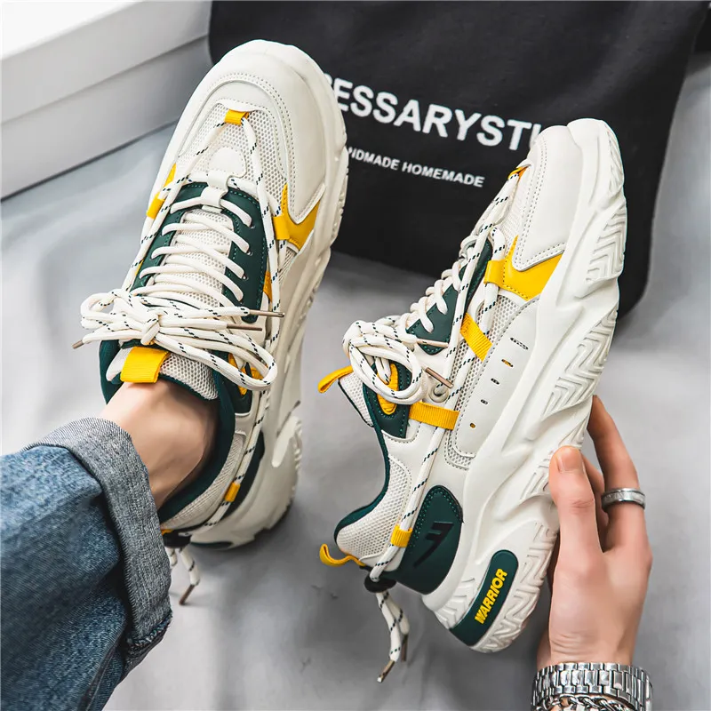 Warrior Warrior Anti-Slip Wear-Resistant Breathable Lightweight Height Increasing Warm Low-Top Chunky Sneakers Unisex-34