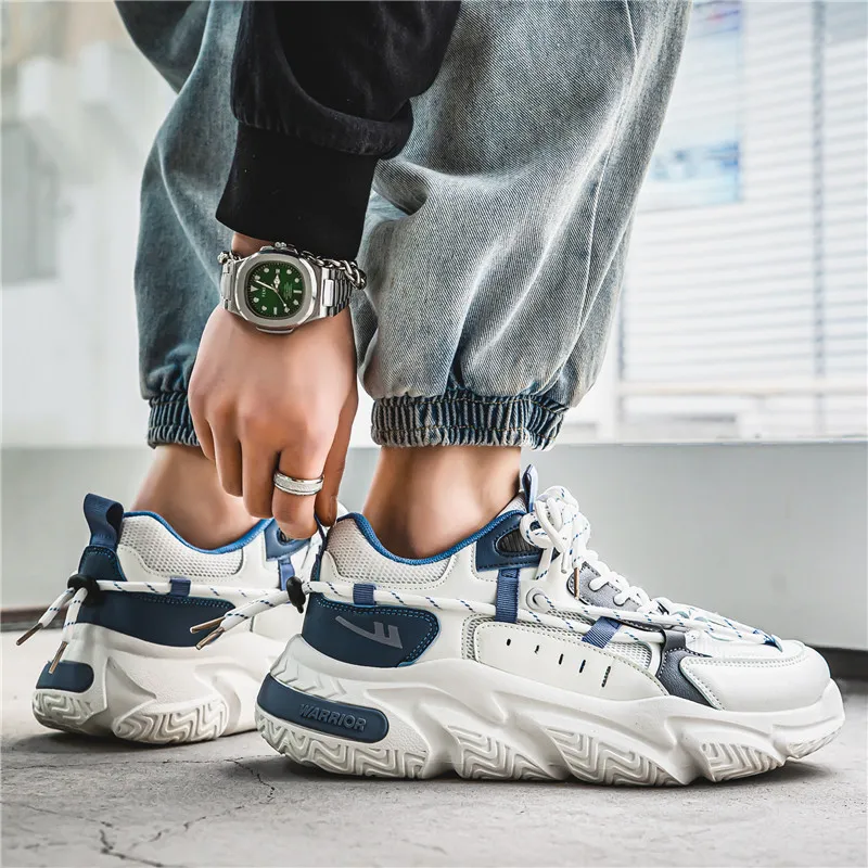 Warrior Warrior Anti-Slip Wear-Resistant Breathable Lightweight Height Increasing Warm Low-Top Chunky Sneakers Unisex-31