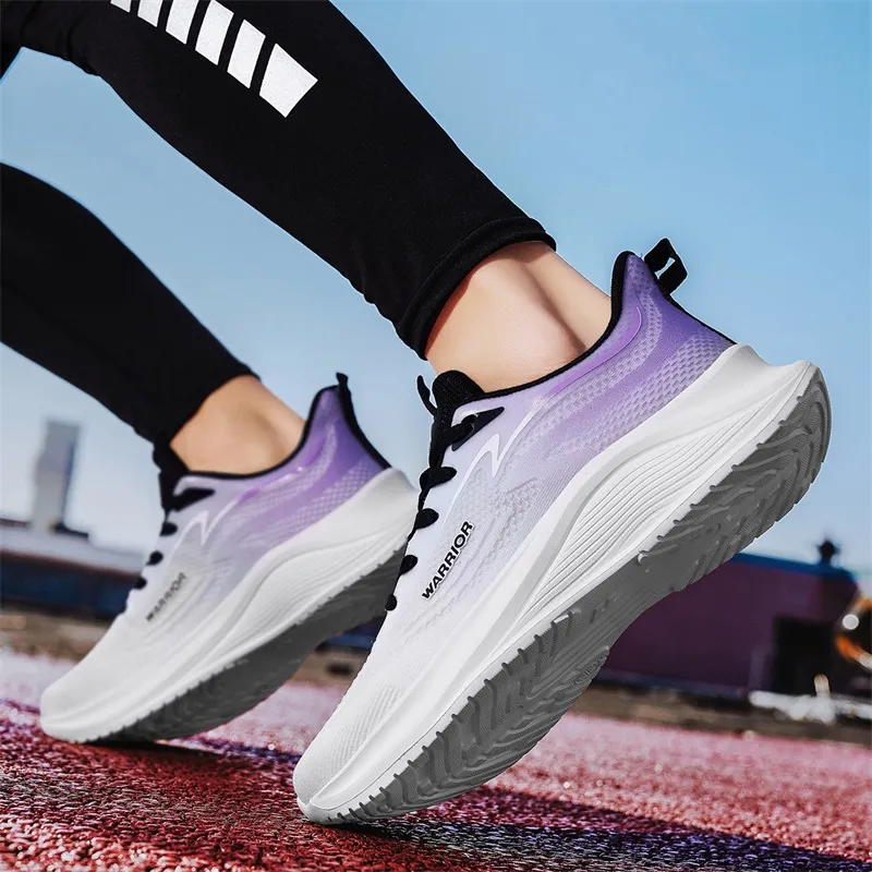 Warrior Slip Resistant, Abrasion Resistant, Lightweight, Rebound Coverage Low Top Long Distance Running Shoes Unisex-40