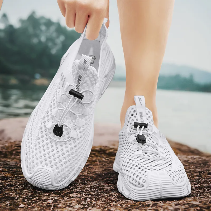 Warrior Lazy Slip on Cushioned Wear Resistant Lightweight Breathable Slip Resistant Low Top Casual Shoes Men's White-6
