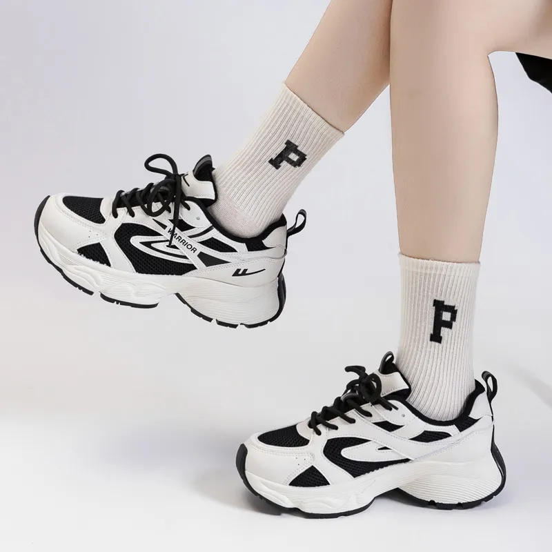 Warrior Wear resistant, Lightweight, Breathable, And Non slip. Low Top Chunky Sneakers Women's-5