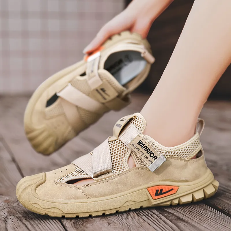 Warrior River Trekking Shoes Wear resistant, Lightweight, Breathable, And Non slip. Beach Sandals Men's Khaki-2