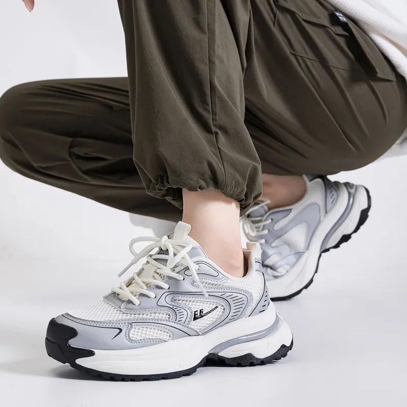 Warrior Cushioning Anti-Slip Wear-Resistant Breathable Lightweight Height Increasing Low-Top Chunky Sneakers Women's-4