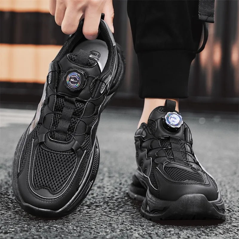WARRIOR Chunky Sneakers Men Low Top Black/Gray-8
