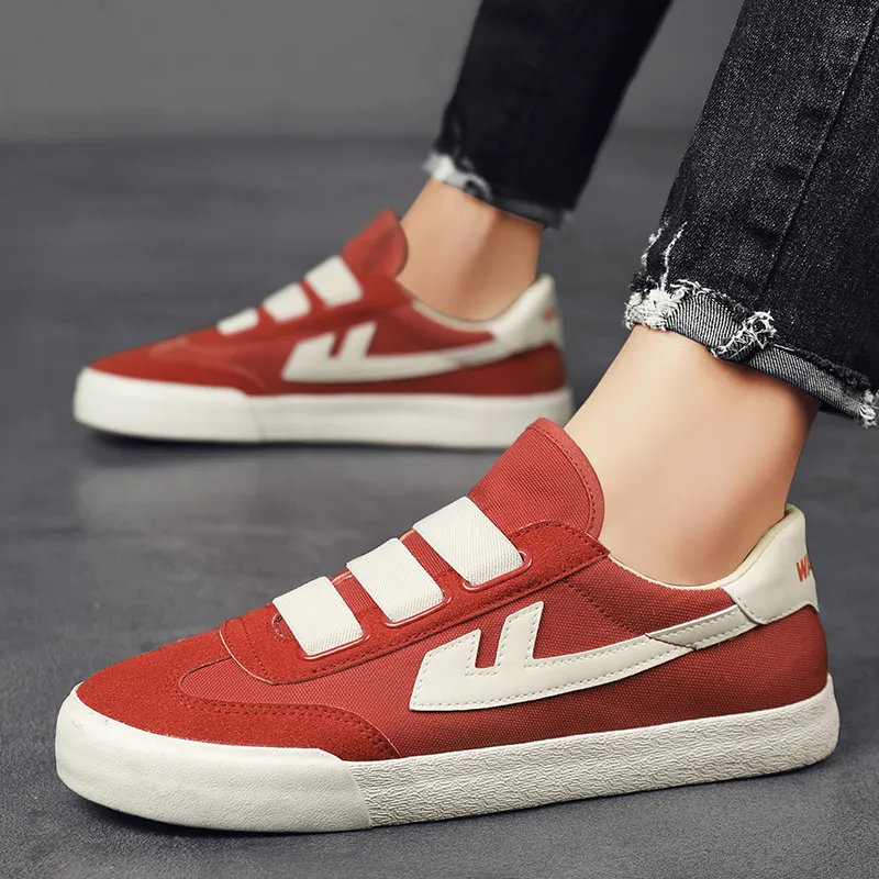 Warrior Slip Resistant, Abrasion Resistant, Lightweight Low Top Canvas Shoes Unisex Rusty Red Beige-3