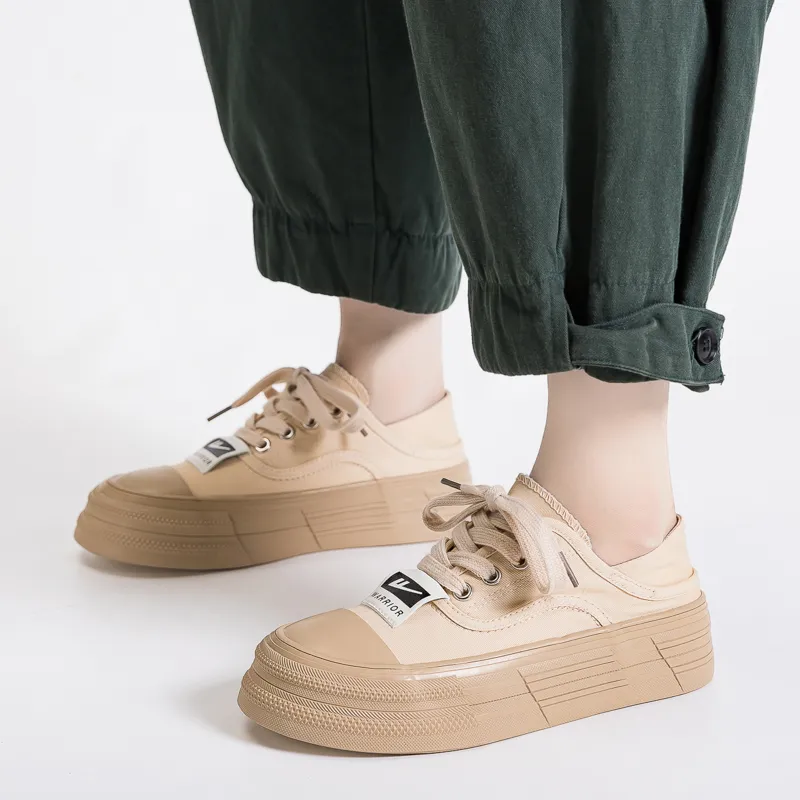 Warrior Anti Slip And Wear Resistant Breathable Lightweight Height Increasing Cushioning Low Top Canvas Shoes Women's-11