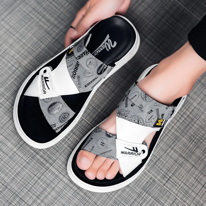 Warrior Casual Chef Shoes Beach Sandals Men's White Gray Black-5