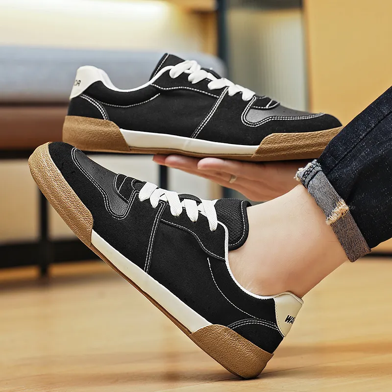 Warrior Wear resistant Lightweight Breathable And Non slip. Low Top Canvas Shoes Unisex Black-10