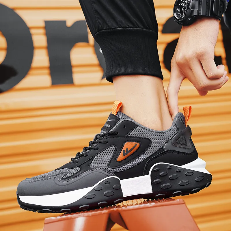 WARRIOR Chunky Sneakers Men Low Top Orange-1