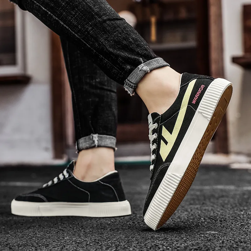 Warrior Anti Slip And Wear Resistant Lightweight Low Top Canvas Shoes Unisex Black-10