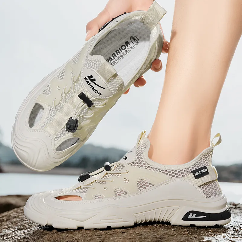 Warrior River Trekking Shoes Wear resistant, Lightweight, Breathable, And Non slip. Beach Sandals Men's Beige-7