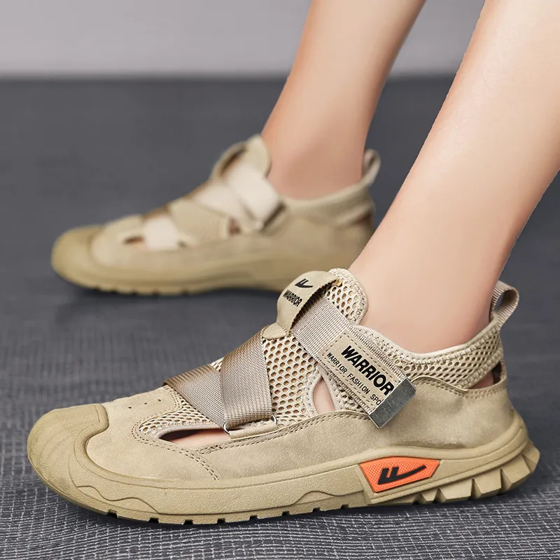 Warrior River Trekking Shoes Wear resistant, Lightweight, Breathable, And Non slip. Beach Sandals Men's Khaki-7