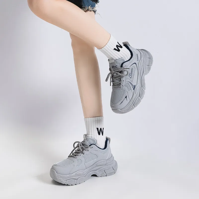 Warrior Shock Absorbers Slip Resistant, Abrasion Resistant, Breathable Low Top Chunky Sneakers Women's-5