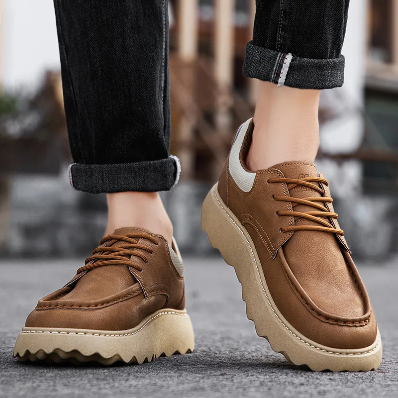 Warrior Coverage Height Increasing Abrasion Resistant Lightweight Slip Resistant Low Top Casual Shoes Men's Khaki-3