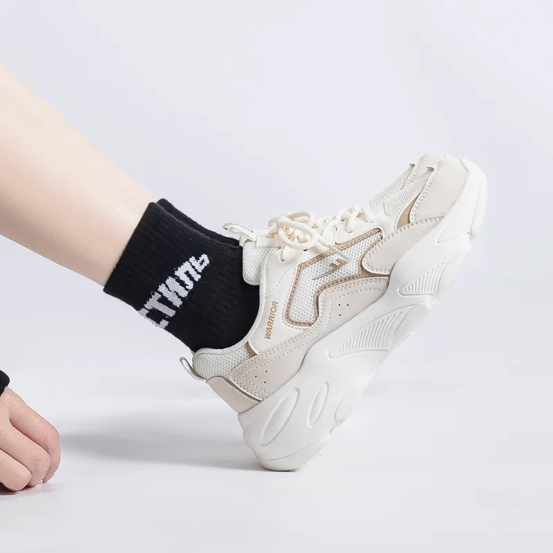 Warrior Cushioning, Slip Resistant, Breathable, Lightweight, Height Increasing Low Top Chunky Sneakers Women's-3