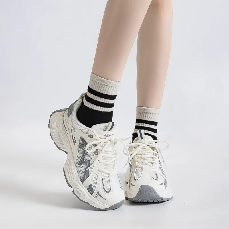 Warrior Height Increasing Abrasion Resistant Lightweight Slip Resistant Low Top Chunky Sneakers Women's-3