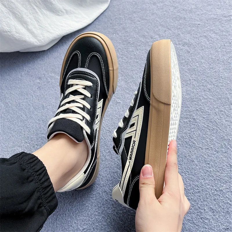 Warrior Abrasion Resistant Breathable Slip Resistant Low Top Casual Shoes Unisex Beige Black-11