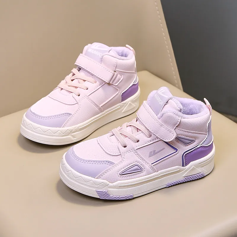 Warrior Slip Resistant, Abrasion Resistant, Thermal High Top Kids' Skateboarding Shoes Pink Purple Kids'-3