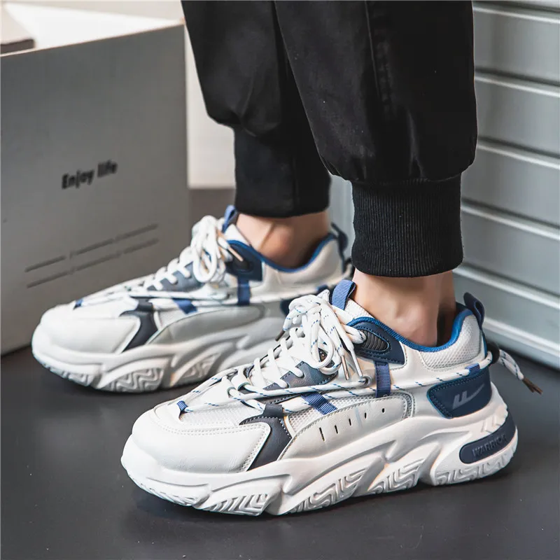 Warrior Warrior Anti-Slip Wear-Resistant Breathable Lightweight Height Increasing Warm Low-Top Chunky Sneakers Unisex-32