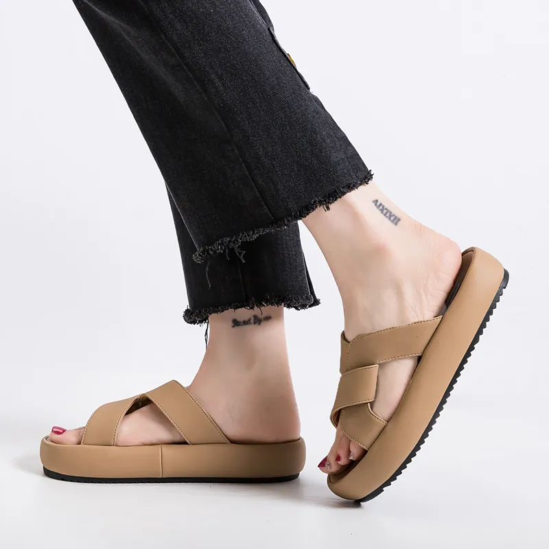 Warrior Slip Resistant Abrasion Resistant Slide Slippers Women's Khaki-4