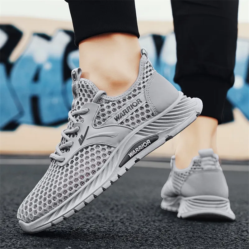 Warrior Shock Absorbing, Non Slip, Wear Resistant, Breathable And Lightweight Low Top Casual Shoes Men's Gray-7