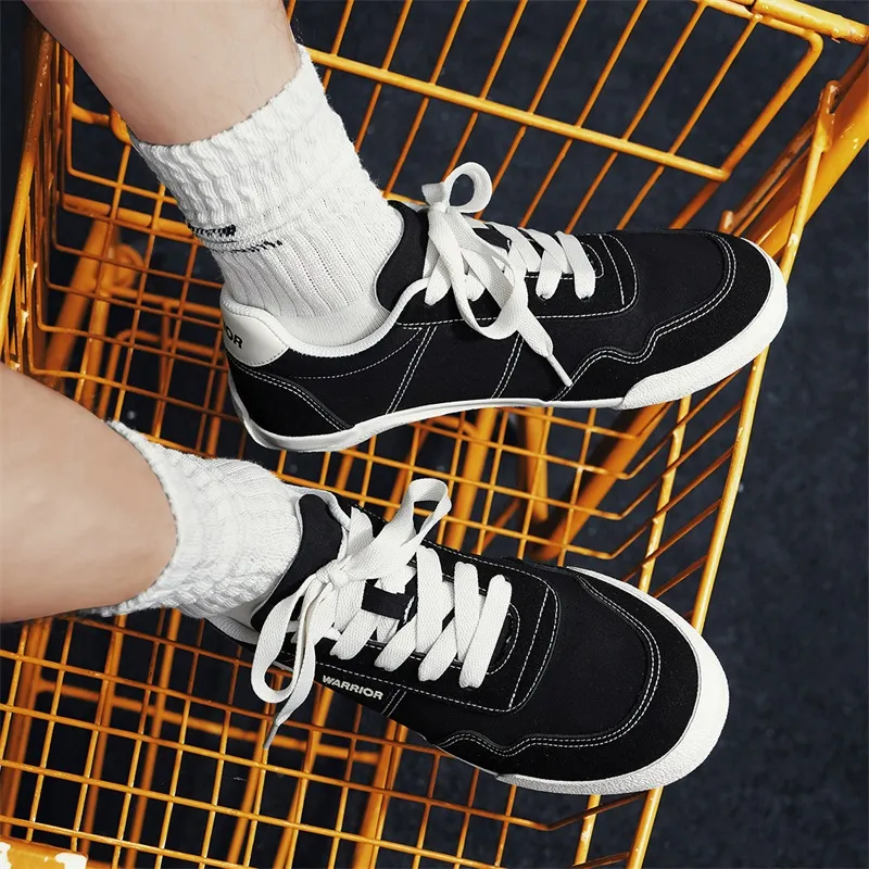 Warrior Wear resistant, Lightweight, Breathable, And Non slip. Low Top Canvas Shoes Unisex Black Rice-7