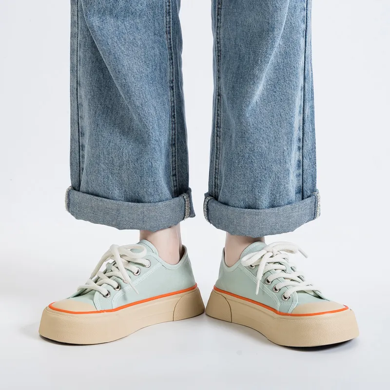 Warrior Wear resistant, Lightweight, Breathable, And Non slip. Low Top Canvas Shoes Women's Light Green-5
