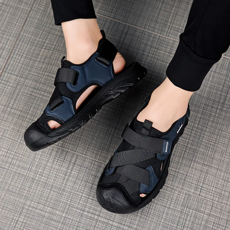 Warrior Casual Chef Shoes Beach Sandals Men's Black Blue-11