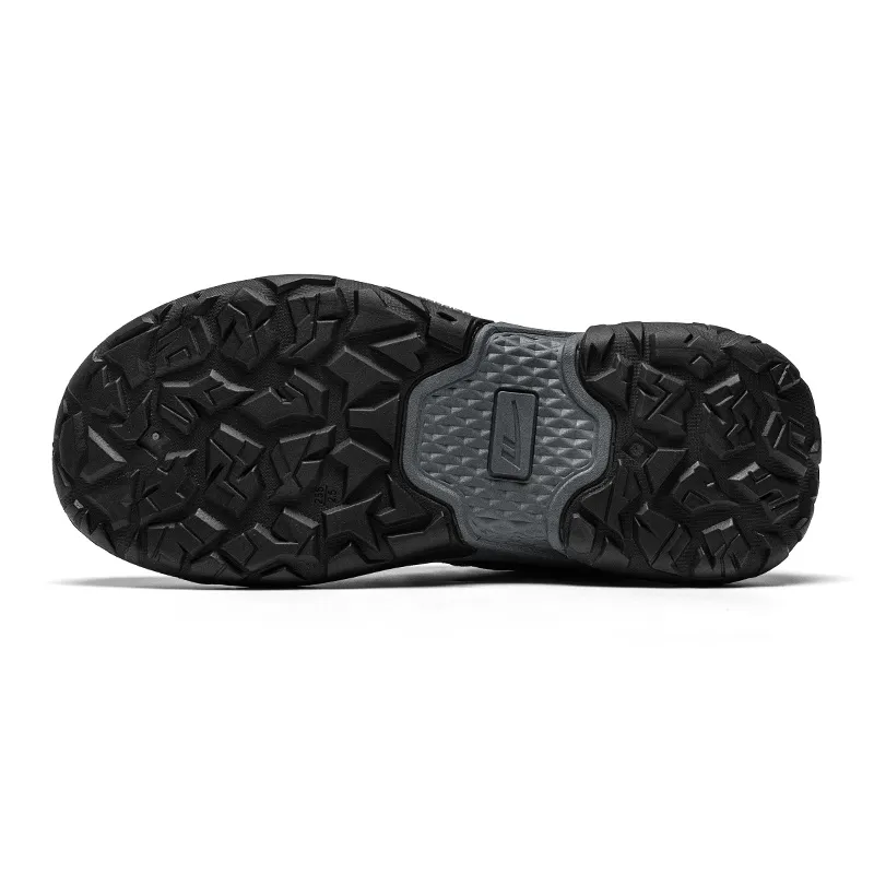 Warrior Hiking Shoes Coverage Wear Resistant Lightweight Slip Resistant Low Top Chunky Sneakers Men's Black-3