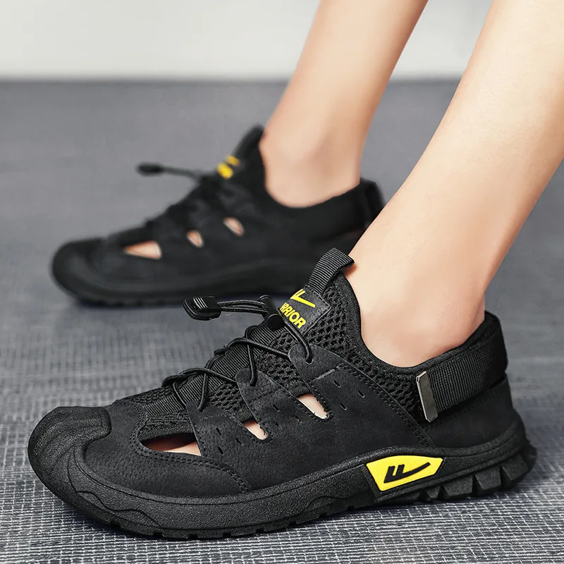Warrior River Trekking Shoes Wear resistant, Lightweight, Breathable, And Non slip. Beach Sandals Men's Black-8